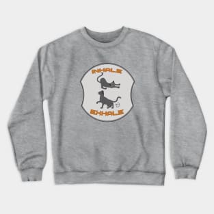 Inhale - Exhale - Yoga cat Crewneck Sweatshirt